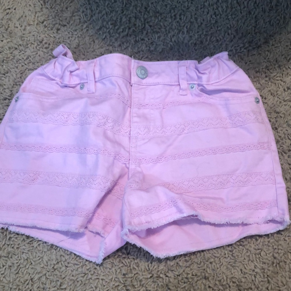Cat and Jack pink textured jean shorts